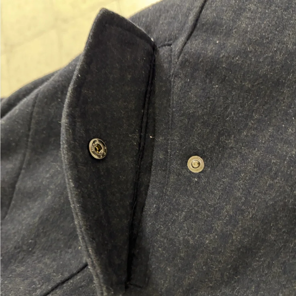 21men Men's Double-Breasted Pea Coat in Navy Blue